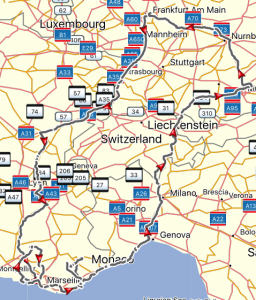 Route Frankreich Winter 2015